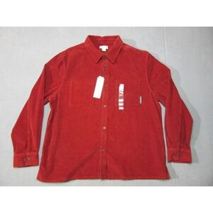 Calvin Klein Shirt Mens XL Red Corduroy Classic Fit Long Sleeve Button Up New